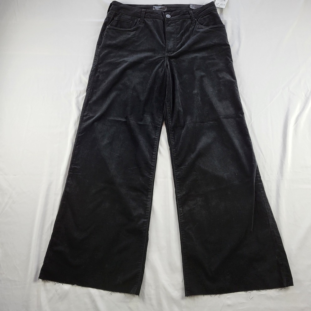 KUT from the Kloth Black Corduroy Wide Leg High Rise MEG FAB AB Size 10 NWT